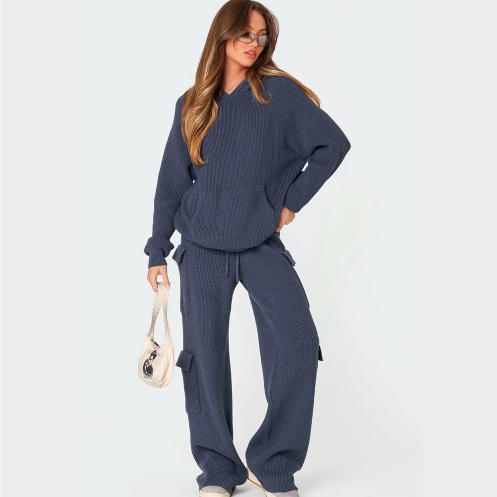 Women's Blue cargo Knit Pants
